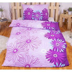 Krepové povlečení ECONOMY 140x200+70x90 Astra fialová