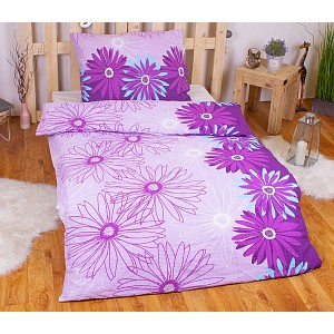 Krepové povlečení ECONOMY 140x200+70x90 Astra fialová