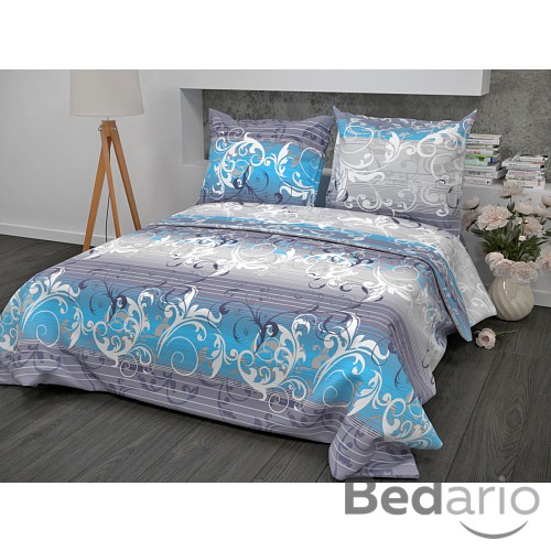 Bavlněné povlečení SYMPHONIE blue 220x200+2x70x90