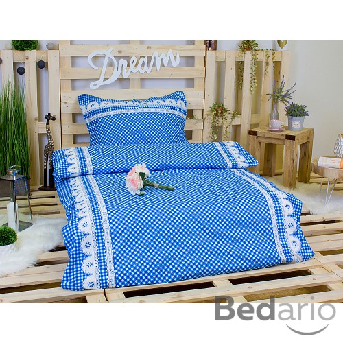 Bavlněné povlečení babiččino údolí modré 140x220+70x90