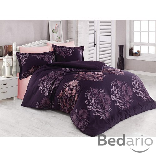 Saténové povlečení LUXURY COLLECTION 140x200+70x90 HARMONY hnědé