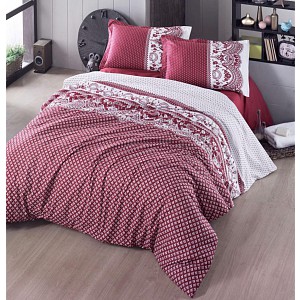 Bavlněné povlečení 140x200+70x90 CANZONE červené