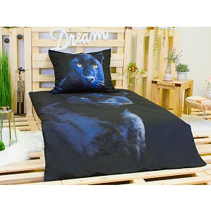 3D povlečení bavlna 140x200+70x90 Panter