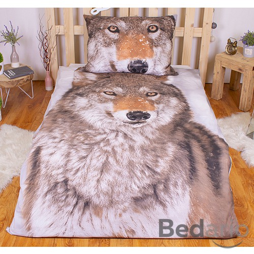 3D povlečení bavlna 140x200+70x90 Vlk