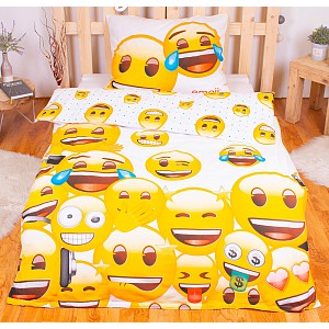 Bavlněné povlečení 140x200+70x90 Emoji Smile Everyday