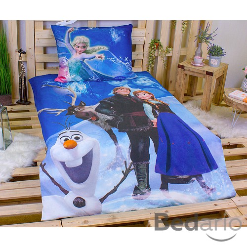 Bavlněné povlečení 140x200+70x90 Frozen blue