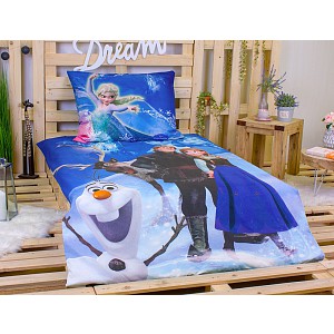 Bavlněné povlečení 140x200+70x90 Frozen blue