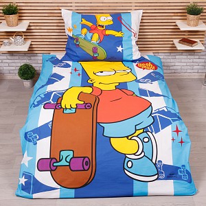 Bavlněné povlečení 140x200+70x90 Bart Simpson