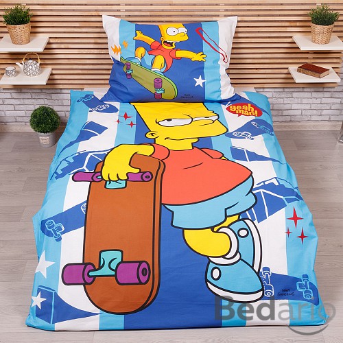 Bavlněné povlečení 140x200+70x90 Bart Simpson