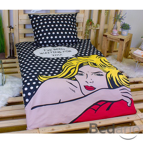 Bavlněné povlečení 140x200+70x90 Popart Woman