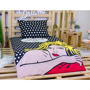 Bavlněné povlečení 140x200+70x90 Popart Woman