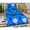 3D povlečení na dvě lůžka 140x200+70x90 Modré růže