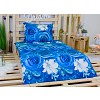 3D povlečení na dvě lůžka 140x200+70x90 Modré růže