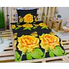 3D povlečení na dvě lůžka 140x200+70x90 Žluté růže s motýlkem
