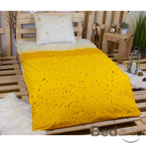 Bavlněné povlečení Good morning 140x200/220+60x70 BEER Yellow