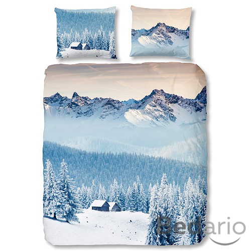 Bavlněné povlečení Good morning 140x200/220+60x70 MOUNTAINS blue