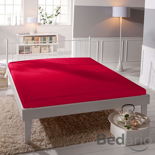 Jersey prostěradlo lycra DeLuxe 180x200 - Červená