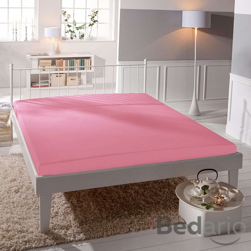 Jersey prostěradlo lycra DeLuxe 90x200 - Růžová