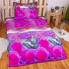 3D povlečení na jedno lužko 140x200+70x90 Růže s levandulí