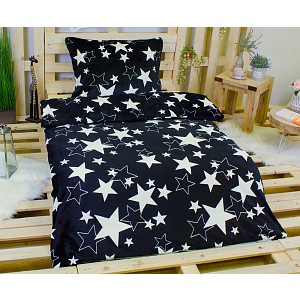 Mikroplyšové povlečení Premium 140x200+70x90 Black star