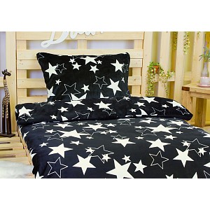 Mikroplyšové povlečení Premium 140x200+70x90 Black star