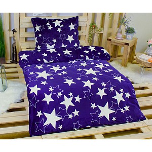 Mikroplyšové povlečení Premium 140x200+70x90 Blue star