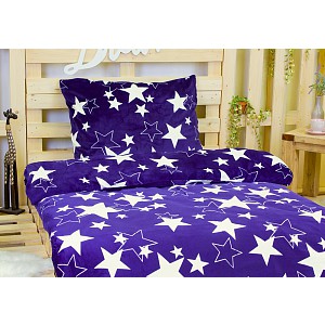 Mikroplyšové povlečení Premium 140x200+70x90 Blue star