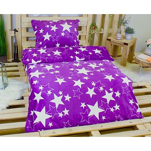 Mikroplyšové povlečení Premium 140x200+70x90 Fuchsia star