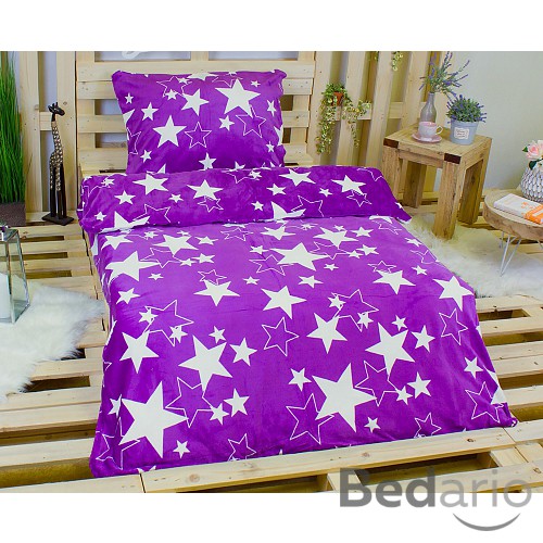 Mikroplyšové povlečení Premium 140x200+70x90 Fuchsia star