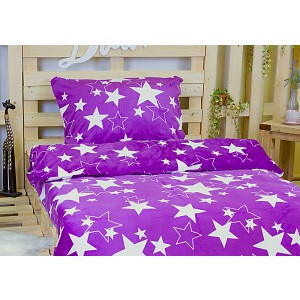 Mikroplyšové povlečení Premium 140x200+70x90 Fuchsia star