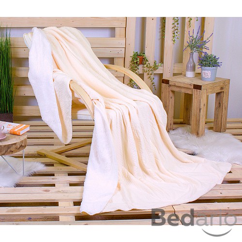 Deka beránek Babiččino štrikování 150x200 - Vanilková