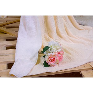 Deka beránek Babiččino štrikování 150x200 - Vanilková