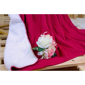 Deka beránek Babiččino štrikování 150x200 - Vínová