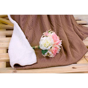 Deka beránek Babiččino štrikování 150x200 - Hnědá