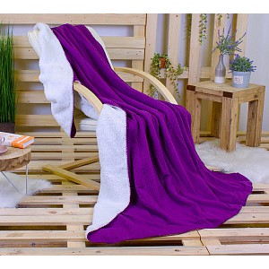 Deka beránek Babiččino štrikování 150x200 - Fialová