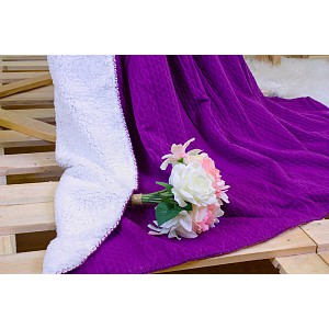 Deka beránek Babiččino štrikování 150x200 - Fialová