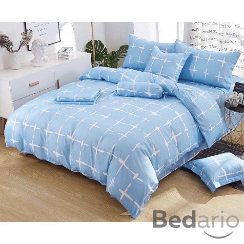 Osmidílná sada povlečení na 2 lůžka 140x200+70x90 Heavenly blue