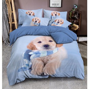 3D povlečení 140x200+70x90 + 40x40 - Winter puppy