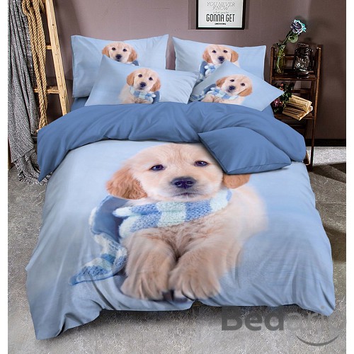 3D povlečení 140x200+70x90 + 40x40 - Winter puppy