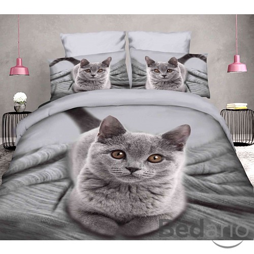 3D povlečení 140x200+70x90 Kočička