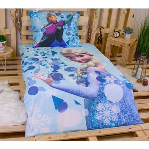 Bavlněné povlečení Frozen Sisters 140x200+70x90 ve tmě svítí