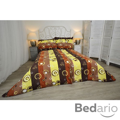 Krepové povlečení DELUXE 70x90 140x220 - Hnědé bubliny