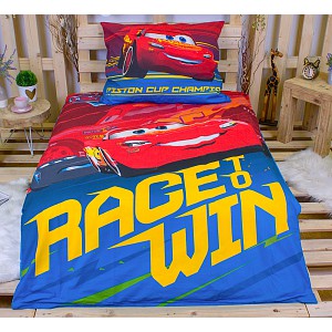Bavlněné povlečení Cars wins 140x200+70x90 ve tmě svítí