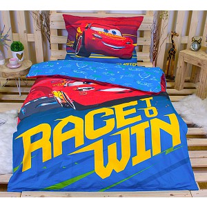 Bavlněné povlečení Cars wins 140x200+70x90 ve tmě svítí