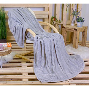 Mikroflanelová deka ŽAKÁR Premium 160x200 - Světle šedá