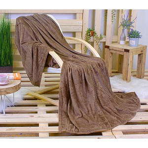 Mikroflanelová deka ŽAKÁR Premium 160x200 - Světle hnědá