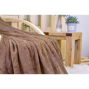 Mikroflanelová deka ŽAKÁR Premium 160x200 - Světle hnědá