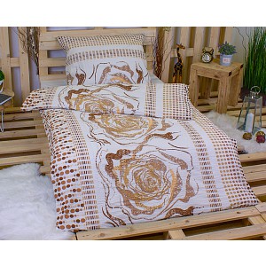 Krepové povlečení ECONOMY 140x200+70x90 Zlaté poupě