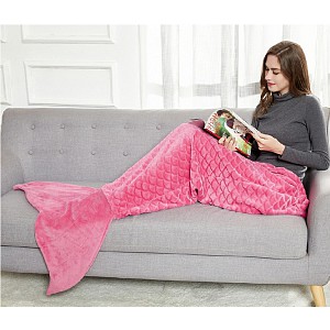 Mikroflanelová televizní deka Mořská panna 140 cm - Fuchsia