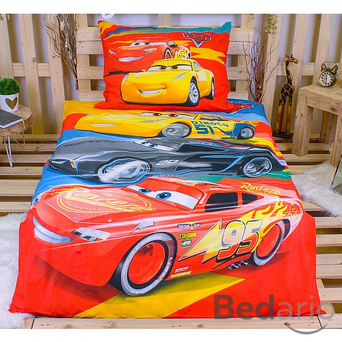 Bavlněné povlečení 140x200+70x90 Cars racing